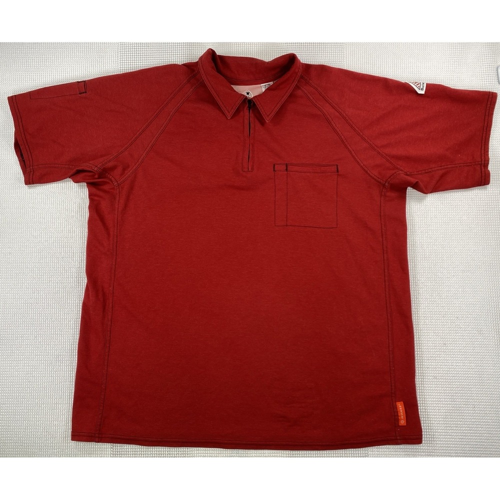 Bulwark FR IQ Series Westex G2 8.2 ATPV Red Short Sleeve 1/4 Zip Shirt Men's XL